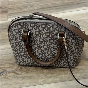 DKNY Brown Patterned Crossbody Bag